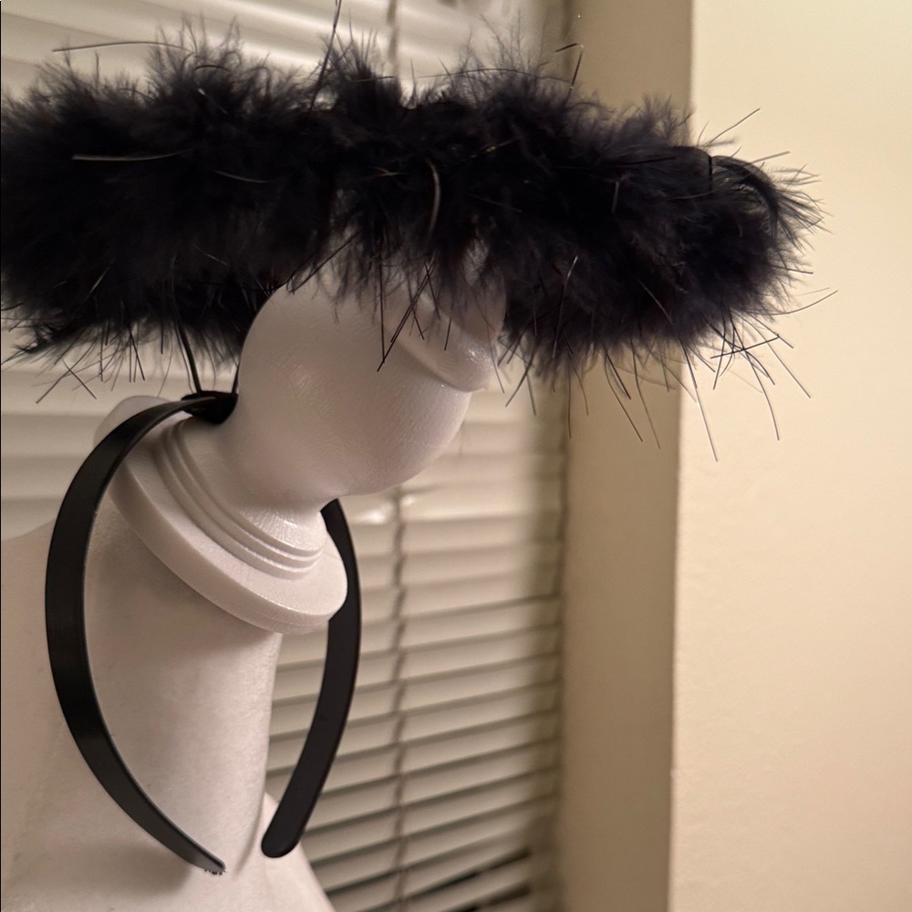 Elegant Black Feather Headband
